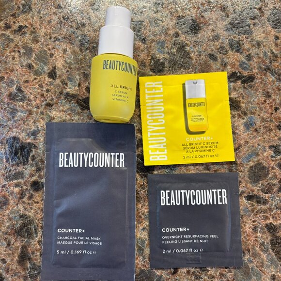 New BeautyCounter Travel Skin Care All Bright C Serum 10ml Counter+ Mask Peel - Picture 2 of 3